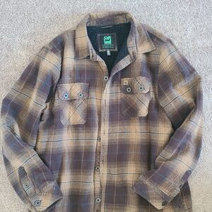 Hippytree Sherpa Fleece Lined Jacket Satin lined sleeve Men's 2xl Flannel XXL